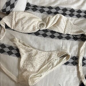 Monday Swimwear Ivory Crochet Bikini